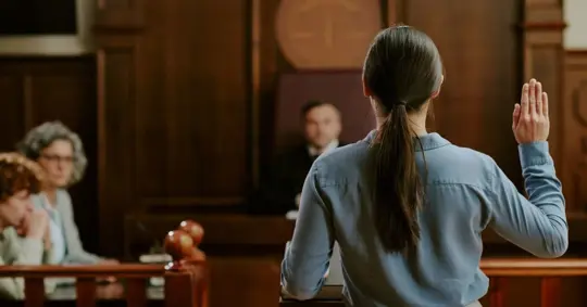 a person testifying in court